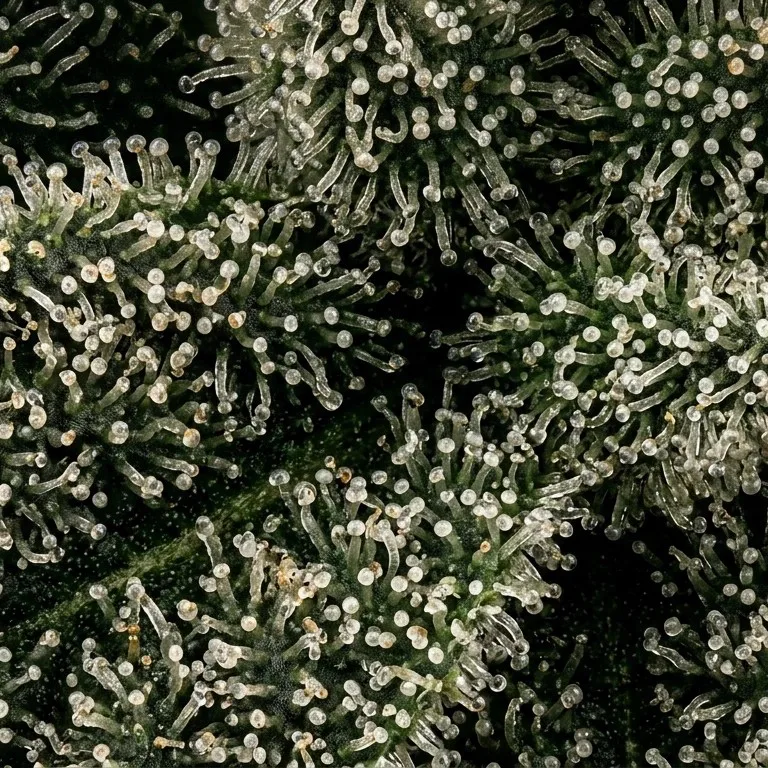 Trichome als Makro-Textur (Symbolbild)